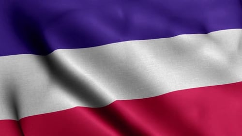 Realistic Waving Blue White Red Striped Flag Loop