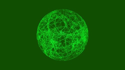 Abstract Green Network Sphere Data Connection Loop