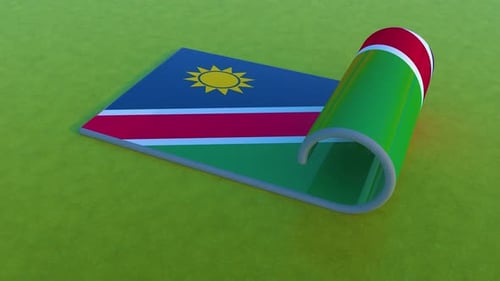 3D Namibia Flag Unrolling Animation