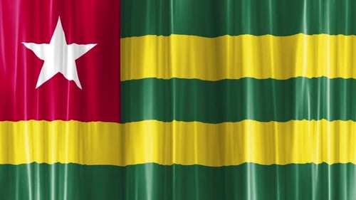 Animated Togo Flag Waving Seamless Loop