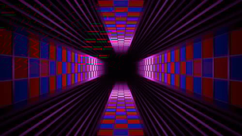 Blue And Red Neon Screen Tunnel Background Vj Loop In HD