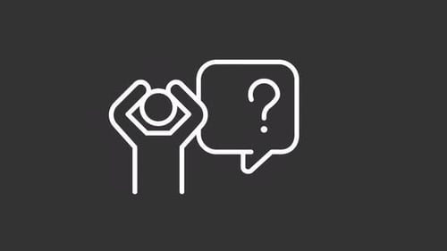 Minimalist Line Icon Animation: Thinking Person with Question Mark