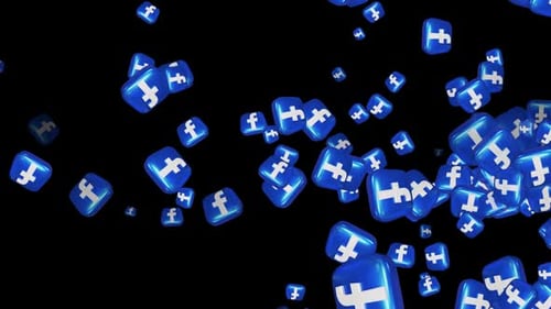 Floating 3D Facebook Logo Icons Loop Background Animation