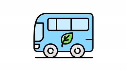 Flat Design Eco-Friendly Bus Animation