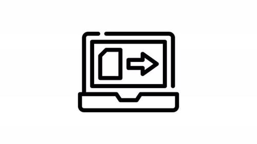 Minimalist Laptop Icon File Transfer Animation