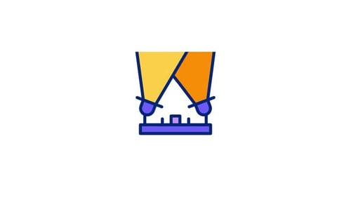 Animated Flat Design Spotlight Icon