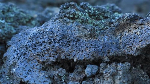 Close Up Volcano Lava Stone, Dolly Left
