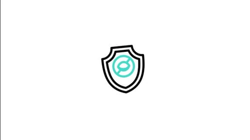Flat Design Privacy Security Shield Icon Animation