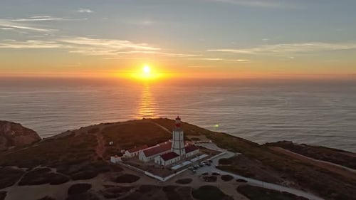 Lighthouse on Cabo Espichel Cape Espichel on Atlantic Ocean