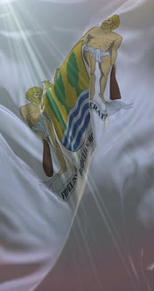 Realistic Delaware State Flag Waving Loop