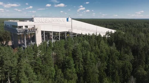 Aerial View of Druskininkai Snow Arena in Lithuania