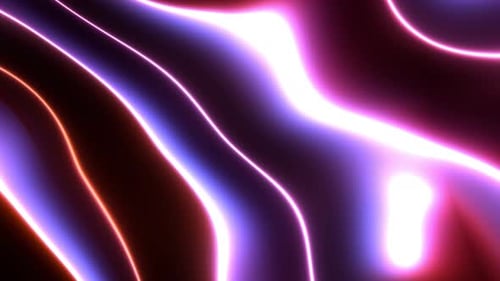 Neon Glass Waves Vj Loop Background Pink With Bright Light