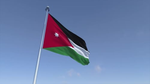Jordan Flag Waving Animation Cinematic 4K Motion Background