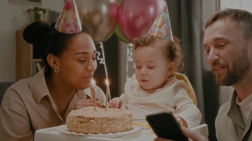 Family Celebrates Baby's First Birthday at Home