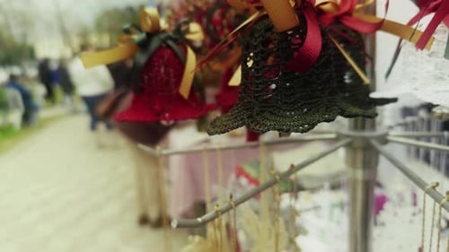 Christmas Bells Handmade at an Outdoor Market
