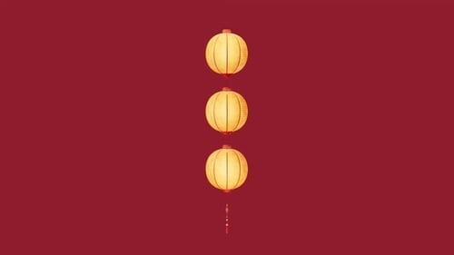 Loop Chinese ancient lanterns on alpha