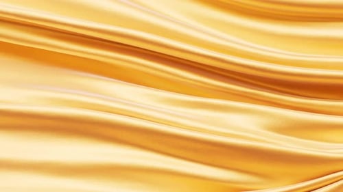 Golden Flowing Satin Fabric Background Animation