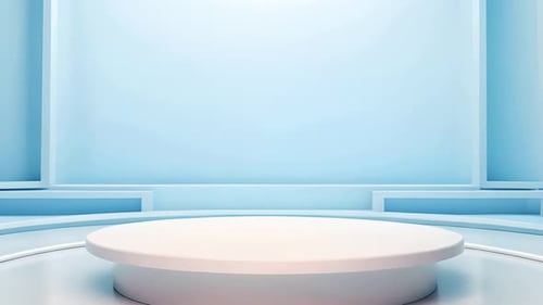 Podium Futuristische Vitrine mit Plattform für Produktausstellungen. Leeres modernes Bühnendisplay