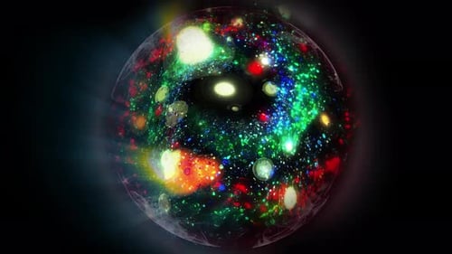 Dynamic Abstract Light Particles Sphere Animation