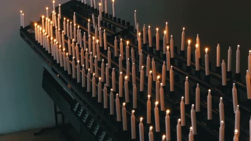 Many Candles Are Lit in the Christian Church