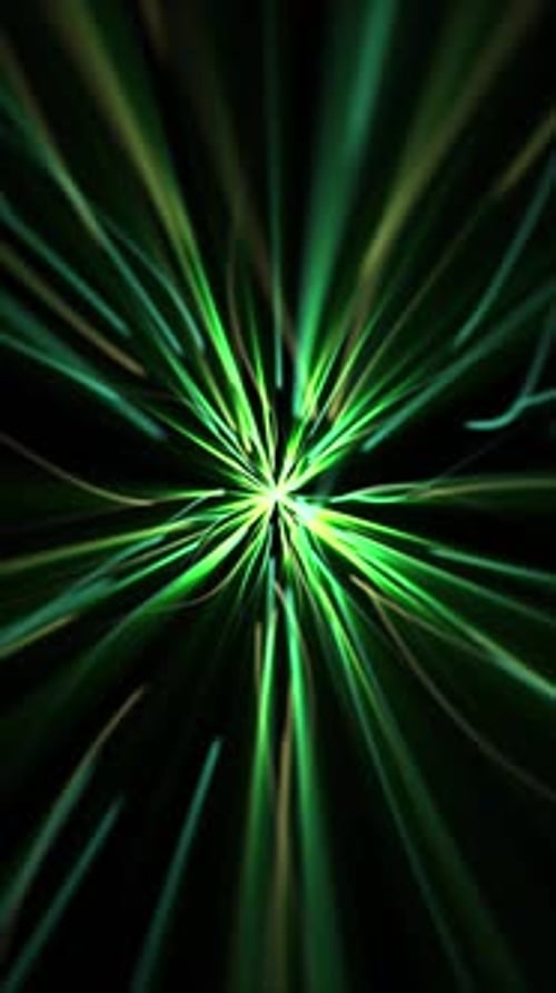 Vertical Video - Green Energy Light Beams Background