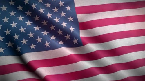 United States Of America Wavy Flag In The Wind In Slow Motion Waving Official Flag