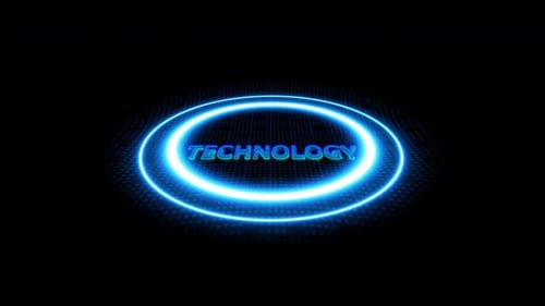 Hi-tech Technology text animation. Technology text on dot background and 3d text animation.