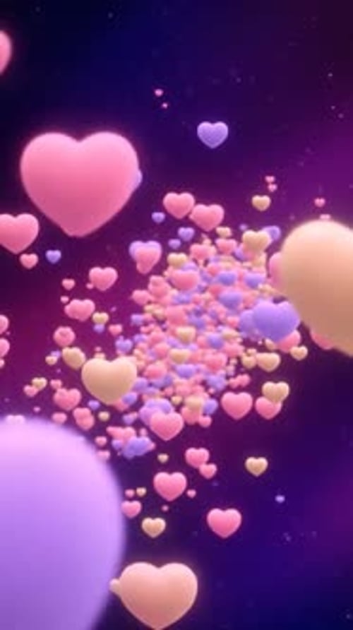Floating Pastel Hearts Background for Romantic Celebrations