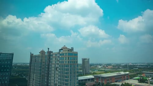 Aerial scenery of City scenery modern office business building financial center tall buildings skysc