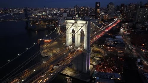 Brooklyn Bridge At Manhattan In New York United States.