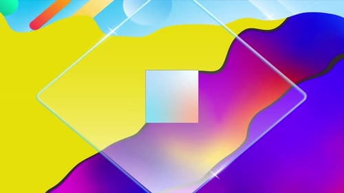 Abstract Fluid Shapes Reveal with Glossy Diamond Frame