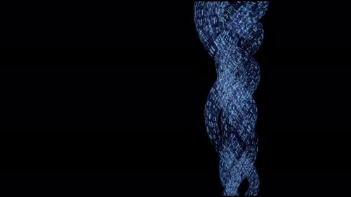 Blauer digitaler Datenstrom auf schwarzem Hintergrund