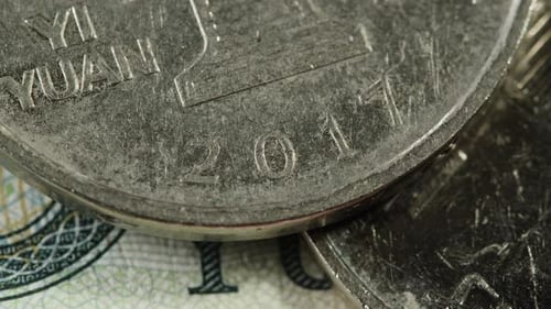 Detailed Close Up of 50 Yuan the Chinese Currency CNY Footage of Chinese Banknotes Counting Money