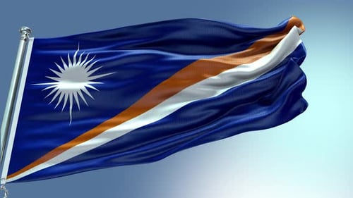 Marshall Islands Flag Waving Realistic 3D Animation