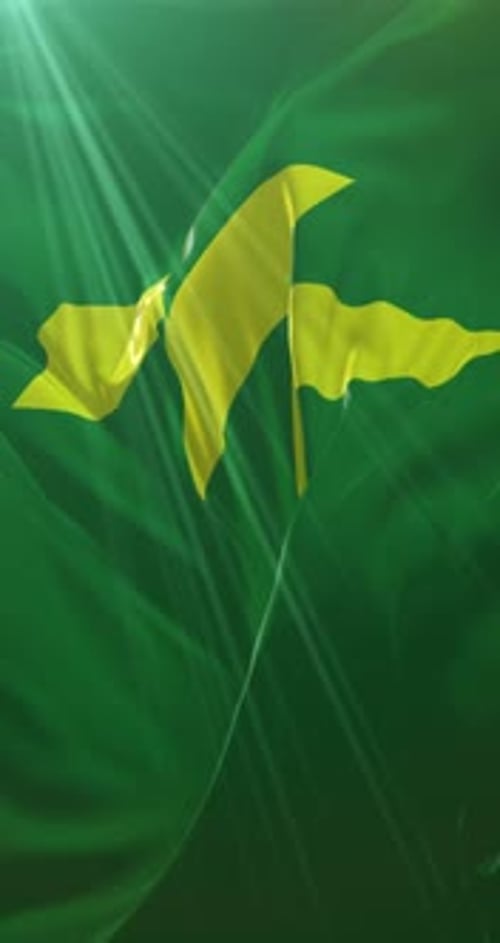 Fluid Green and Yellow Abstract Waving Flag Background