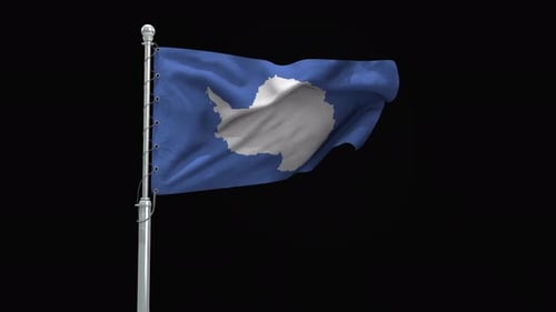 Realistic Antarctica Flag Waving Animation