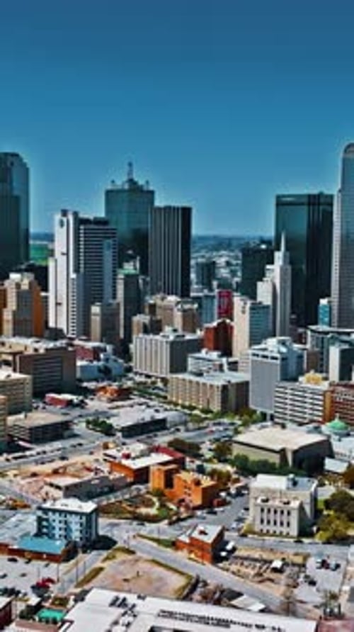 Dynamic view of downtown Dallas showcasing urban architecture