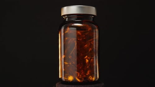 Amber Pill Bottle Studio Close Up