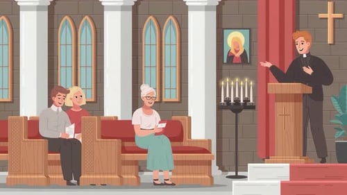 Priester predigt in der christlichen Kirche - Jesus - Cathedral