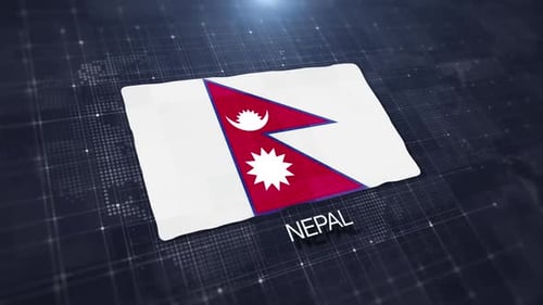 Nepal Flag Displaying