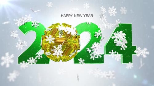 Tarjeta de felicitación de feliz año nuevo 2024 V12