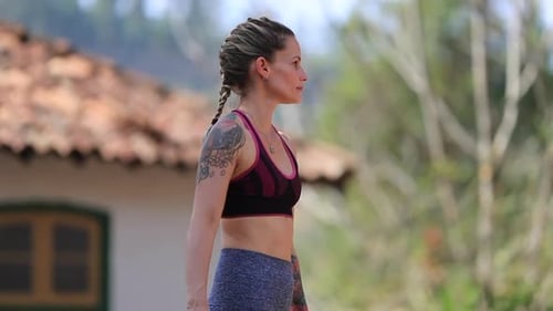 Athlete woman in concentration