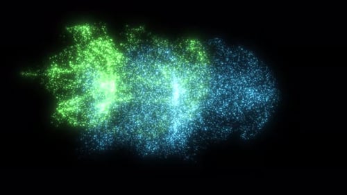 Particle Flow Green Blue 4K