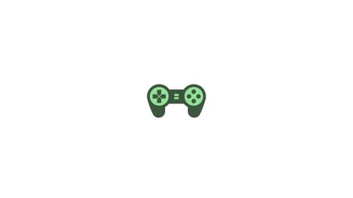 Animated Flat Design Game Controller Icon