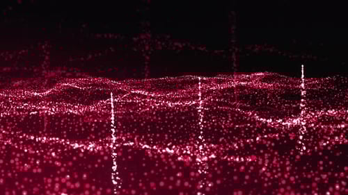 Abstract Red Particle Wave Digital Background