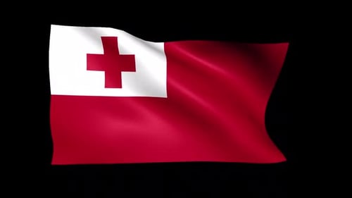 Realistic Waving Tonga Flag Animation