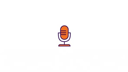 Pulsing Microphone Icon Animation in Minimalist Style
