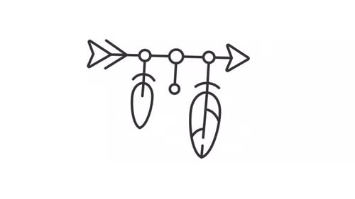 Animated folk craft decor line icon