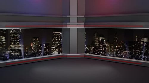 3D Virtual News Studio Background Loop