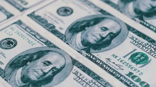 Close Up of United States One Hundred Dollar Bills